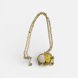 Gold Elephant Pendant Necklace